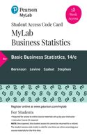 Mylab Statistics with Pearson Etext -- 18 Week Standalone Access Card -- For for Basic Business Statistics