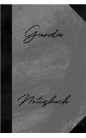 Gunda Notizbuch: Kariertes Notizbuch mit 5x5 Karomuster für deinen Vornamen