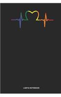 LGBTQ Notebook: Lined Log Book For Lesbian, Bisexual Or Gay: Lgbtq Supporter Journal Gay Pride Heartbeat Gift