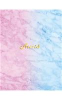 Astrid: Personalized college ruled journals for girls Standard blank lined size composition books for school