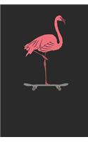 Flamingo With Skateboard: Flamingos Notebook, Dotted Bullet (6 x 9 - 120 pages) Animal Themed Notebook for Daily Journal, Diary, and Gift