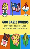 600 Basic Words Cartoons Flash Cards Bilingual English Dutch