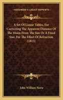 Set Of Linear Tables, For Correcting The Apparent Distance Of The Moon From The Sun Or A Fixed Star, For The Effect Of Refraction (1815)