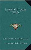 Europe Of Today (1922)