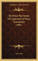 Return Pipe System Of Compressed Air Power Transmission (1905)