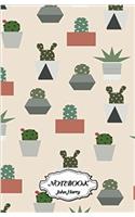 Notebook Dot-grid Cactus Pattern