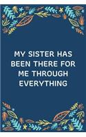 My Sister Has Been There For Me Through Everything: 100 Pages 6'' x 9'' Lined Writing Paper Best Gift For Sister