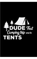 Dude that camping trip was in tents: 6x9 Camping - blank with numbers paper - notebook - notes