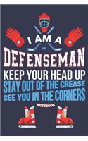 I Am a Defenseman: Fantasy Hockey Journal/Fantasy Draft Preparation 6 x 9 Lined Notebook Prompted Questions Keepsake Mini Autobiography Journal Funny Gift Idea For Gre
