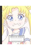 Notebook: Anime Japan Sailor Moon Soft Glossy Cover Graph Paper Pages Book 7.5 x 9.25 Inches 110 Pages