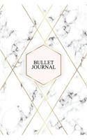 Bullet Journal: Marble + Gold Bullet Journal - 120-Page 1/4 Inch Dot Grid Notebook - 6 X 9 Marble & Gold Perfect Bound Softcover