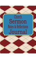 Church Sermon Notes & Reflections Journal: Burgandy Tan Argyle - 8.5x11 inch - 120 pages - 1 Year Church Journal Men - Sermon Journal