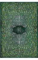 Monogram K Journal: Blank Notebook Diary Memoir Log Logue