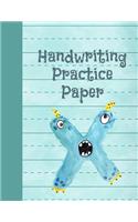 Handwriting Practice Paper: Dinosaur Writing Practice Paper: ABC Letters, Notebook with Dotted Lined Sheets for K-3 Students. This Is an 8.5x11 Journal with 110 Pages. Makes a 