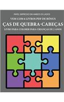 Livro para colorir para crianças de 2 anos (ças de quebra-cabeças): Este livro tem 40 páginas coloridas com linhas extra espessas para reduzir a frustração e melhorar a confiança. Este livro vai ajudar as crianças mu