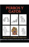 Libros para colorear avanzados para adultos (Perros y gatos)