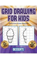 Book on how to draw using grids (Grid drawing for kids - Desserts)