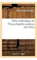 Table Méthodique de l'Encyclopédie Moderne: (Litterature)