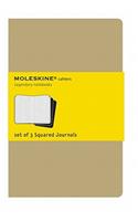 Moleskine Cahier Journal (Set of 3), Pocket, Squared, Kraft Brown, Soft Cover (3.5 X 5.5): Set of 3 Square Journals