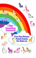 I Spy Counting Unicorns: Two Fun Picture Puzzle Games For Kids 2-5, First Being Counting Unicorns And Second Which Unicorn And Number 1 to 10 is Missing