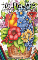 101 Flowers Adult Coloring Book
