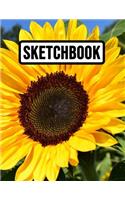 Sketchbook: Big A4 Close To 600 page Sunflower Notebook / Journal, Extra Large for School And Daily Use (Blank, 8,5 x 11)