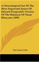 A Chronological List of the More Important Issues of Edward Fitzgerald's Version of the Rubaiyat of Omar Khayyam (1899)