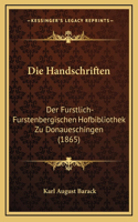 Die Handschriften: Der Furstlich-Furstenbergischen Hofbibliothek Zu Donaueschingen (1865)