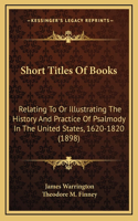 Short Titles Of Books