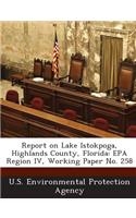 Report on Lake Istokpoga, Highlands County, Florida: EPA Region IV, Working Paper No. 258