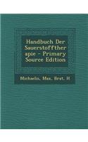 Handbuch Der Sauerstofftherapie