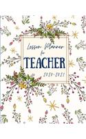 Lesson Planner for Teachers (White Floral Cover)