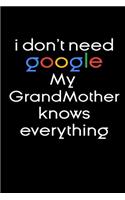 I don't need google my Grandmother knows everything Notebook Birthday Gifts