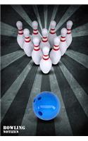 Bowling Notizen Punktraster Notizbuch: 6x9 Zoll (ähnlich A5 Format) Merkbuch mit cremefarbenen Seiten und Bowling Kegel und Kugel Cover tolle Geschenkidee für Männer Frauen Kinder