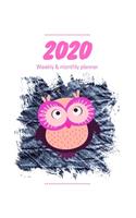 2020 Weekly & monthly planner: January 2020 to December 2020 month at a glance and week at a glance planner, organizer, diary with owl cover (8.5 x 11 inches)