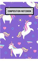 Unicorn Wide Ruled Composition Notebook