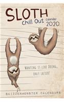 Chill Out Sloth Calendar 2020