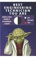 2020 & 2021 Two-Year Weekly Planner For Best Technical Engineer Gift - Funny Yoda Quote Appointment Book - Two Year Agenda Notebook: Star Wars Fan Daily Logbook - Month Calendar: 2 Years of Monthly Plans - Personal Day Log For Engineering Goal Setting