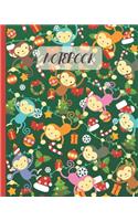 Notebook: Hanging Monkeys Cartoon & Christmas Party (Volume 3) - Lined Notebook, Diary, Track, Log & Journal - Cute Gift Idea for Boys Girls Teens Men Women (