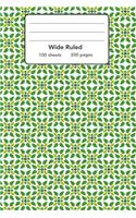 Wide Ruled Composition Notebook 6" x 9". Leaf Leaves Floral Flower Flourish: 6" x 9". 200 Pages. Book Cover With Beautiful Leaf Leaves Floral Flower Flourish Background Pattern.