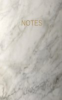 Large Softcover Notebook: 8.5" X 11", Dot Grid Paper, 150 Sheets (300 Pages), White Marble with Notes, Use as a Journal, Diary, Logbook