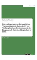 Unterrichtsentwurf zur Kurzgeschichte 