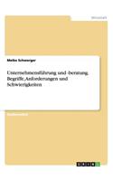 Unternehmensführung und -beratung. Begriffe, Anforderungen und Schwierigkeiten