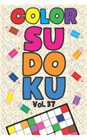 Color Sudoku Vol. 37: Play 9x9 Grid Color Sudoku Easy Volume 1-40 Coloring Book Pencil Crayons Play Them All Become A Sudoku Expert Paper Logic Games Become Smarter Brain
