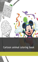 animal coloring book: Cartoon animal coloring book