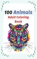 100 Animals Adult Coloring Book
