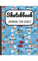 Sketchbook Journal for Girls: A Large Note Book for Girls of All Ages with Blank Paper for Drawing and Sketching: Artist Edition with Girly Cover