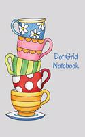 Dot Grid Notebook: Teacups; 100 sheets/200 pages; 6 x 9