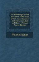 Die Mineralogie in Der Deutschen Volksschule