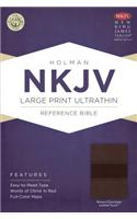 NKJV Large Print Ultrathin Reference Bible, Brown/Chocolate